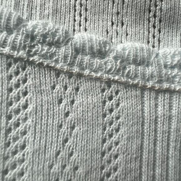 J Crew Pointelle Baby Tee Womens Small OAI Ocean Air Light Blue - Picture 12 of 13